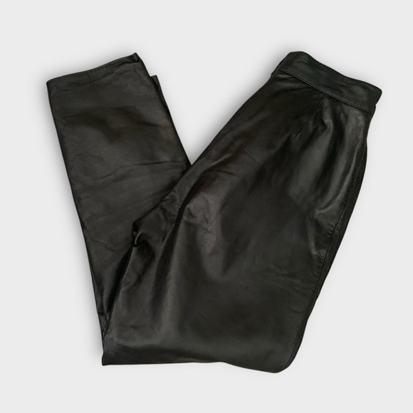 Vintage Danier 80s 90s Black Leather Pants - Picture 2 of 10